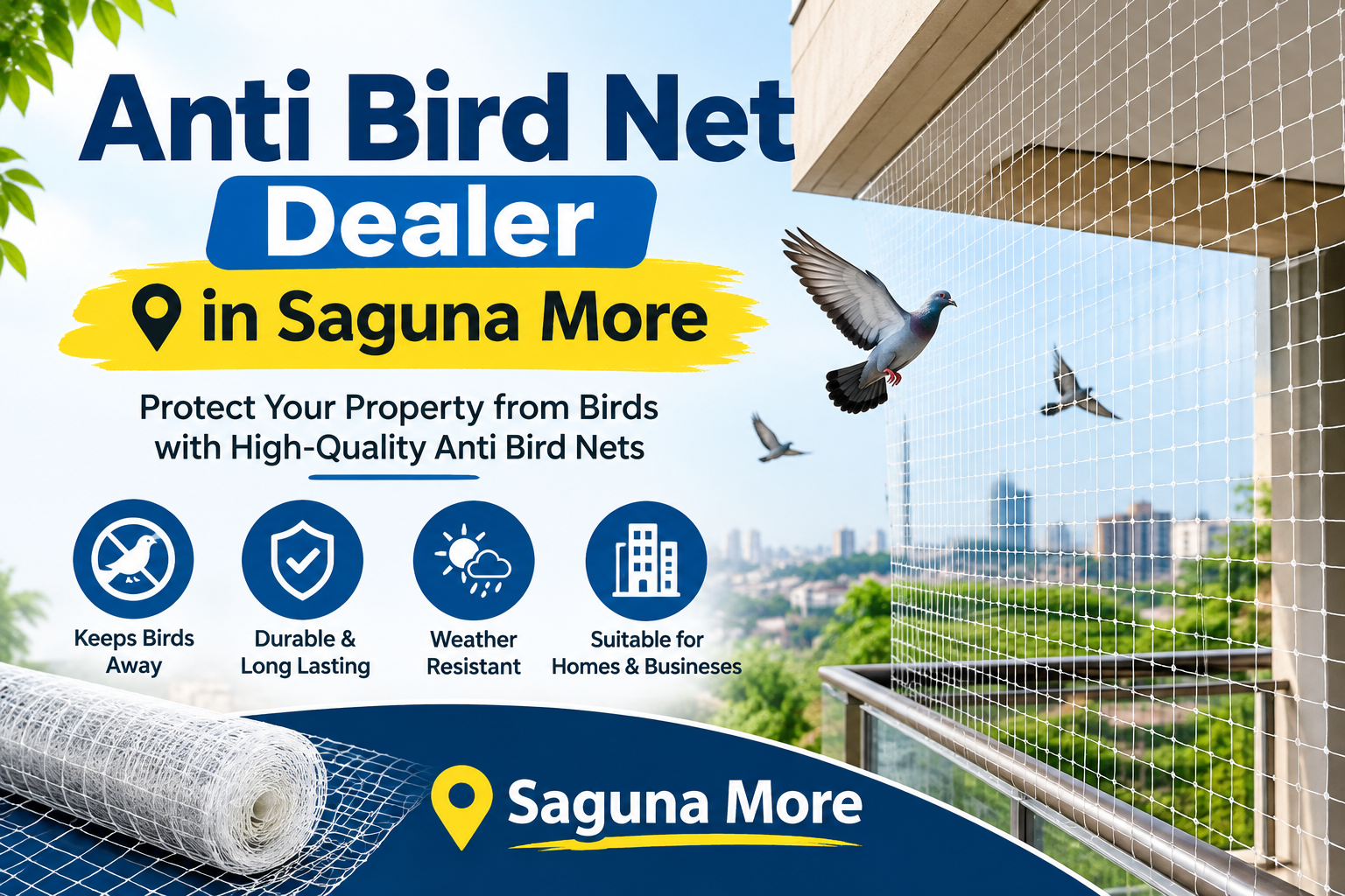 Anti Bird Net Dealer in Saguna More